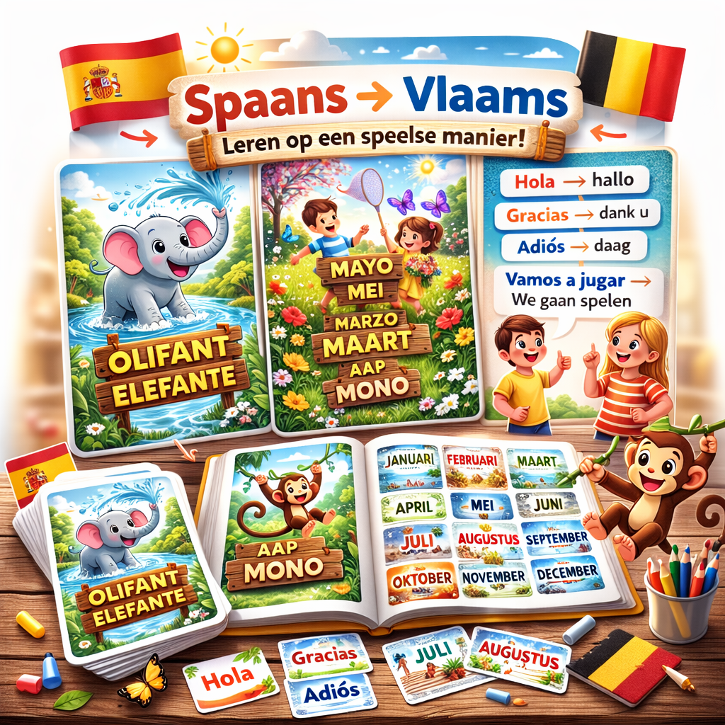 Spaans Leren - COMPLEET PAKKET (2 Memory Games + Boekje) - PrintnPaws