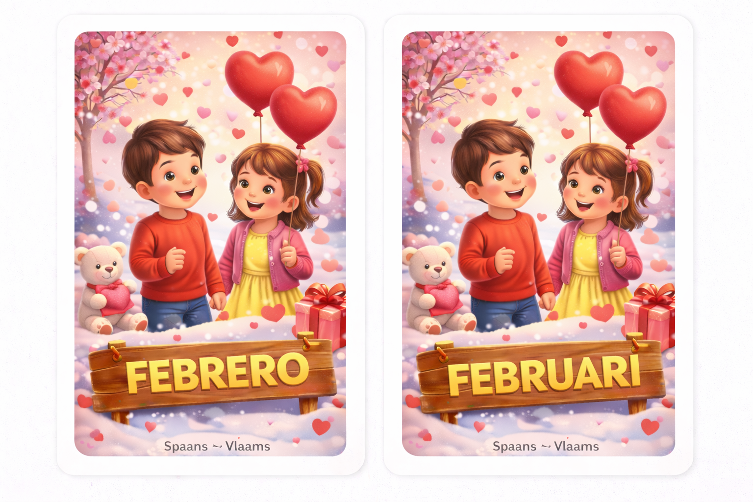 Spaans Leren - 2 Memory Games Bundel (Maanden + Dieren) - PrintnPaws