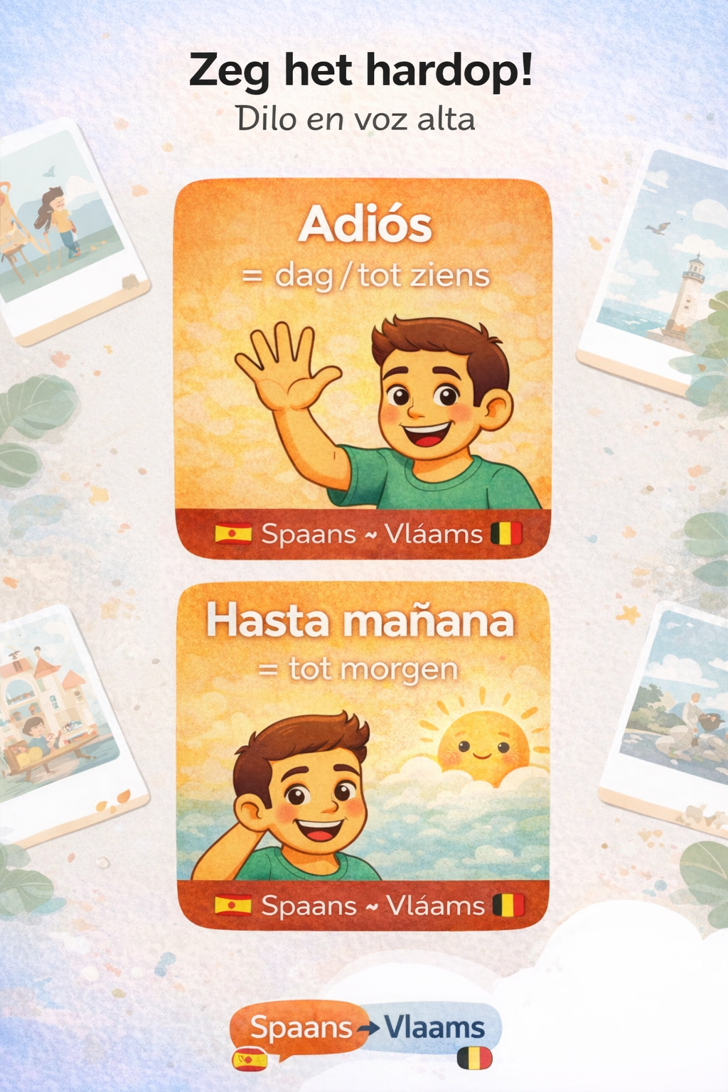 Spaans naar Vlaams - Taalspelletjes Boekje PDF - PrintnPaws