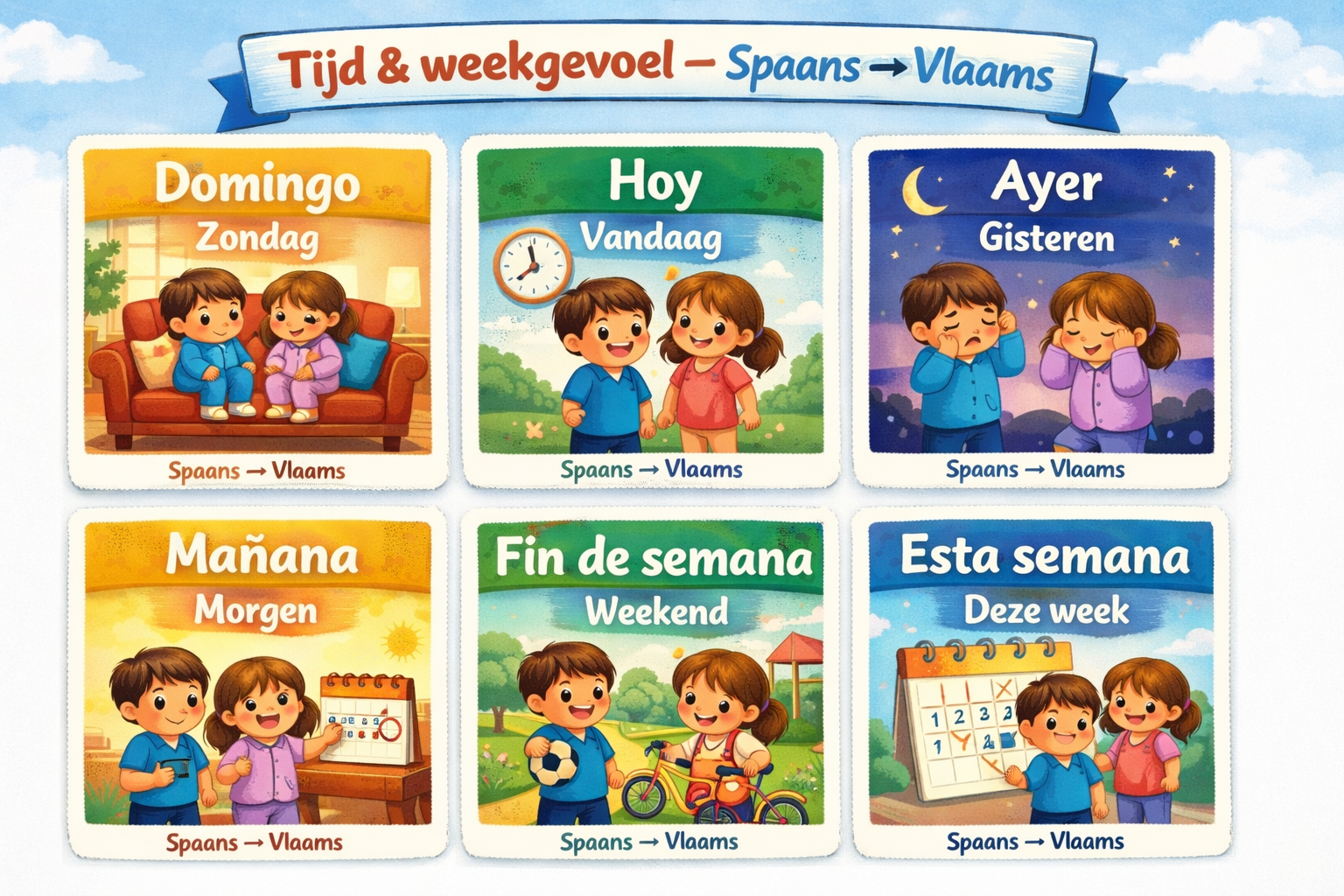 Spaans Leren - COMPLEET PAKKET (2 Memory Games + Boekje) - PrintnPaws