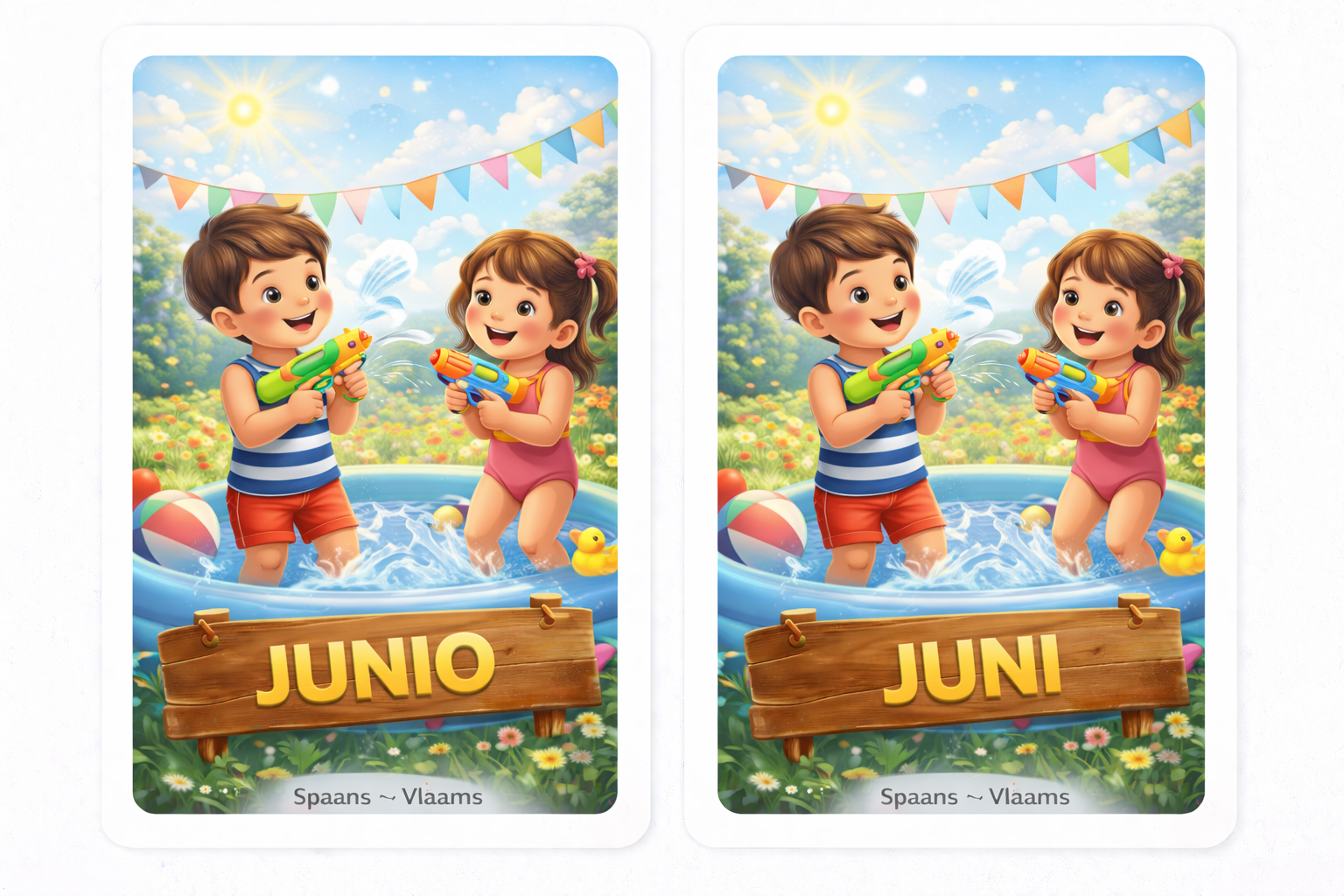 Spaans Leren - 2 Memory Games Bundel (Maanden + Dieren) - PrintnPaws