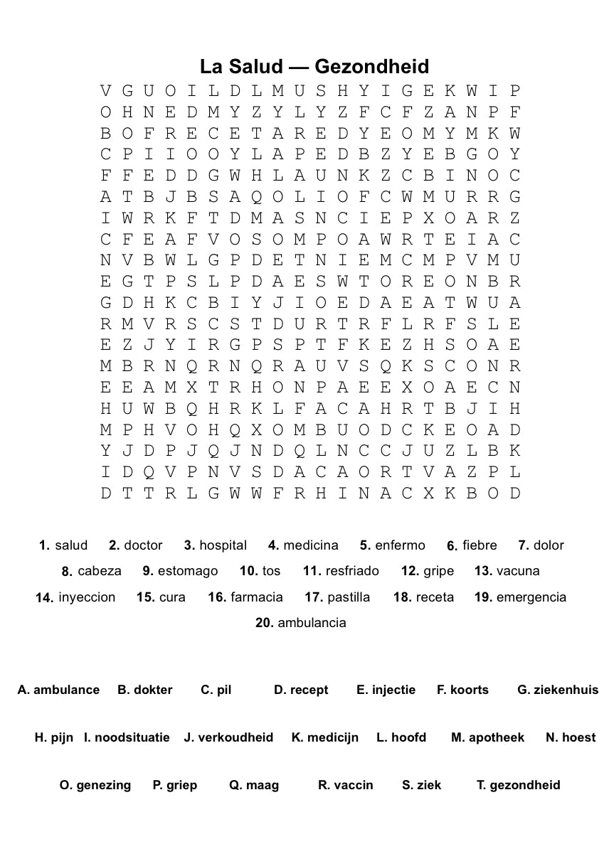 GRATIS - Spaans Leren Memory Game - 6 Kaarten en 2 woordzoekers gratis PDF Download - PrintnPaws