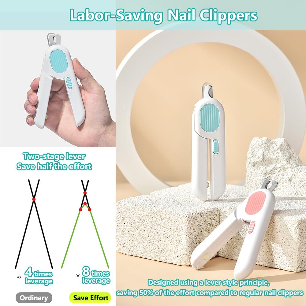 Hond- en kattennagelknippers met LED-lamp, cirkelvormige snede en ergonomisch ontwerp voor comfortabel knippen.