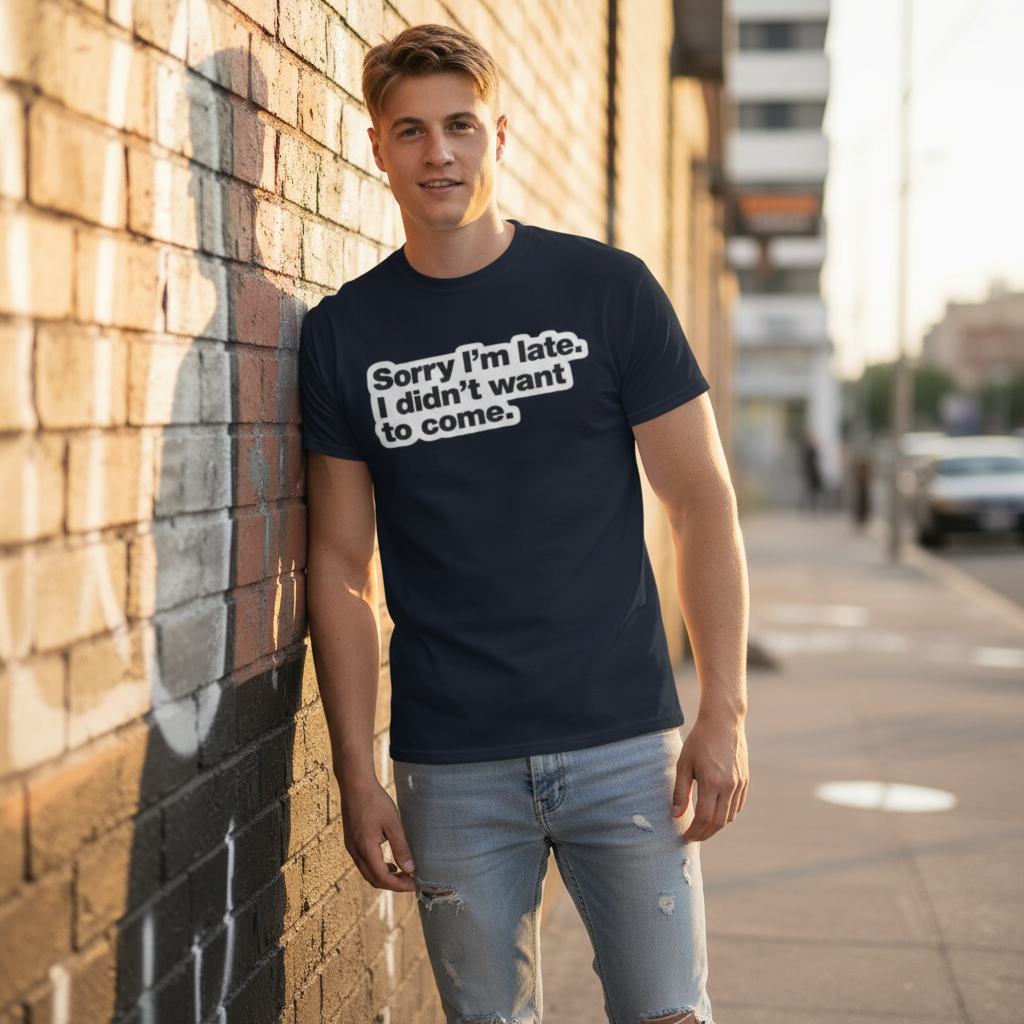 Sorry I'm Late T-shirt – Grappig Introvert Shirt | Sarcasme Humor - PrintnPaws