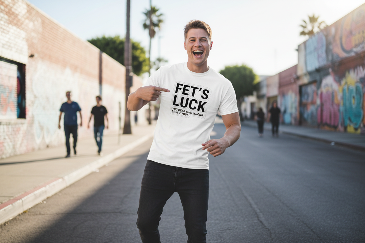 FET'S LUCK T-shirt – Virale Mind Trick | Grappig Optical Illusion Shirt